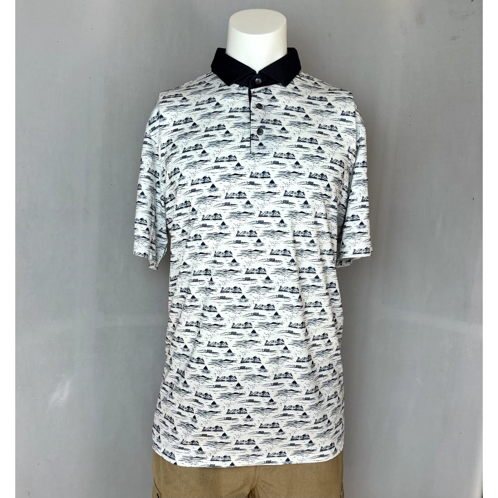 Greyson Shirt Mens Extra Large White Performance Polo Golf The Saint Pattern
